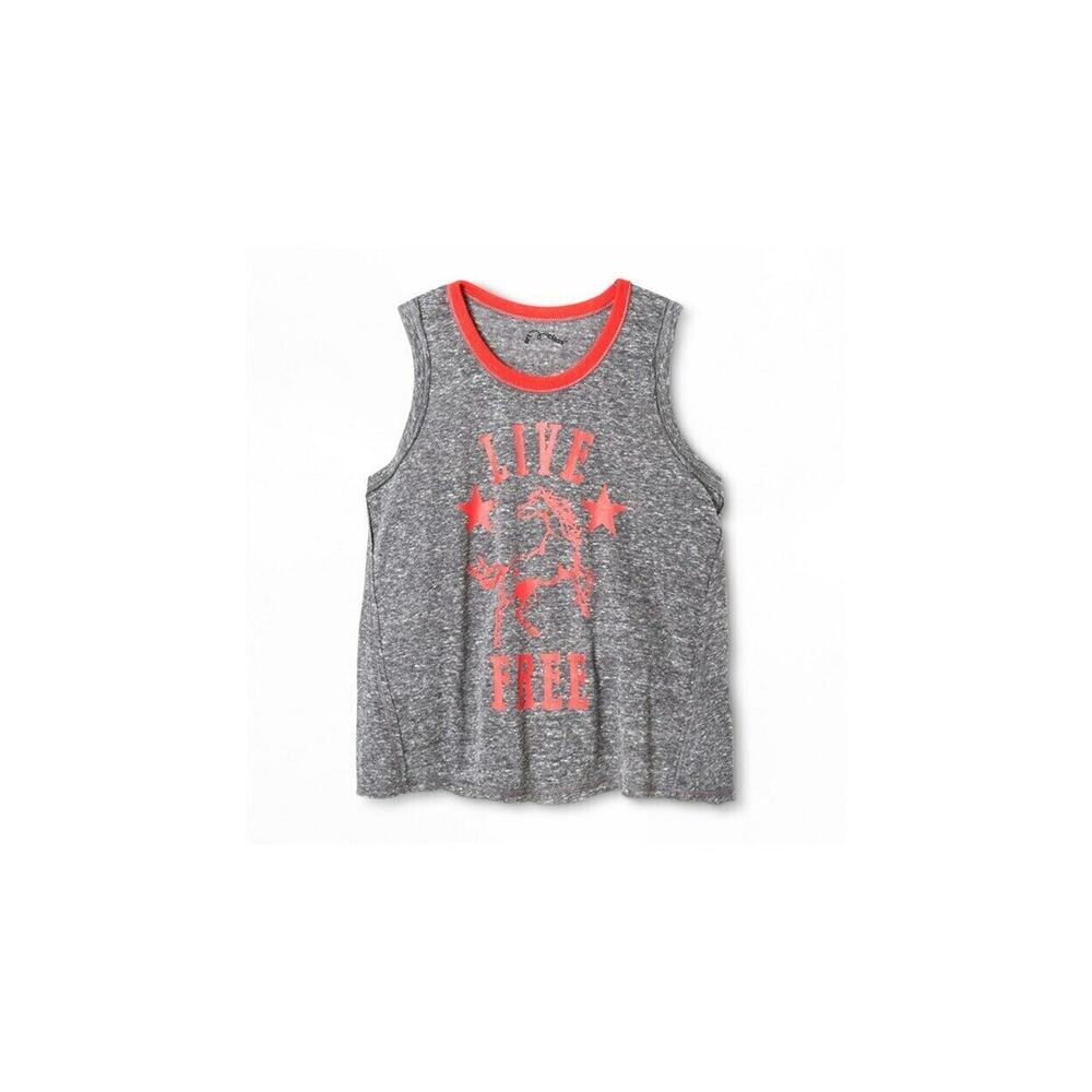 Art Class Girls' Graphic Tank Top Live‎ Free Gray Large(10/12)